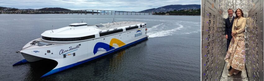 Electric ferry ChinaZorilla, and Danish Royals. Location: Hobart